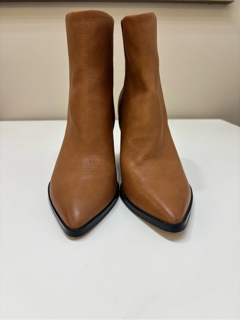 👢 Dolce Vita Cognac Leather Pointed-Toe Ankle Boots